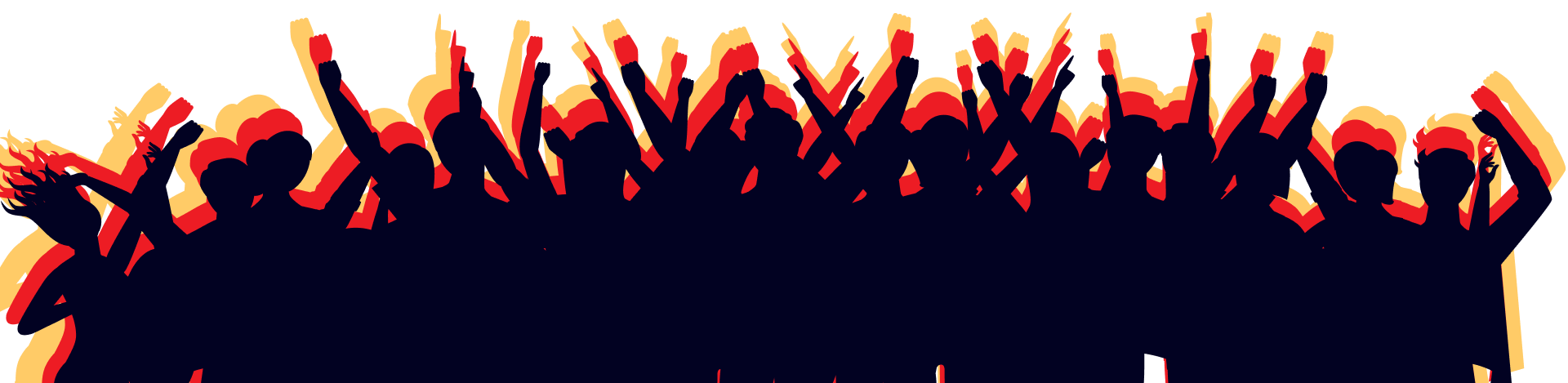 Crowd at a concert or party